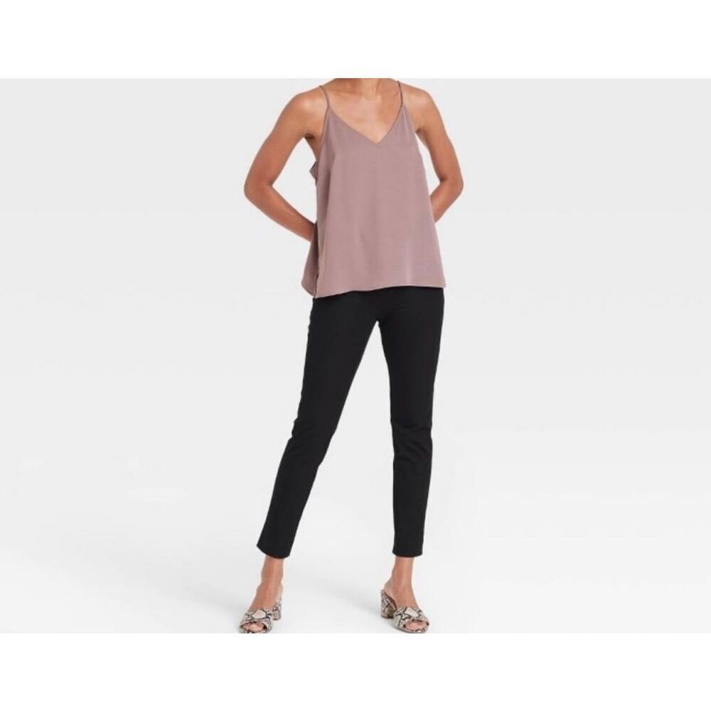 Womens A New Day Black Pull On Cropped Pants - Sz 2